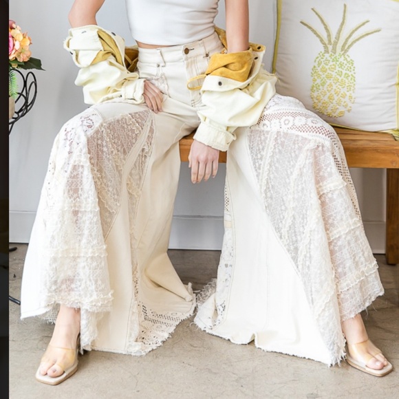 OLI and HALI LACE GROOVY WIDE LEG PANTS WOMEN'S FLARE JEANS  SELLING OUT FAST! - Picture 5 of 11